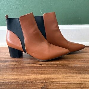 Lulu's Tan and Black Ankle Booties